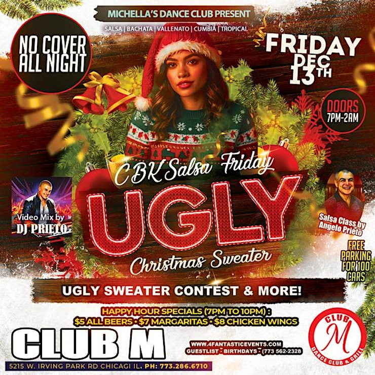 Ugly Sweater CBK Salsa Friday @ CLUB M – No Cover Charge!